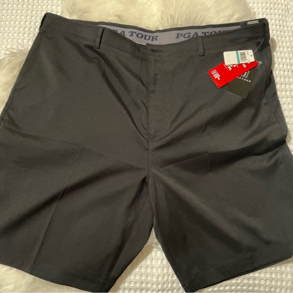 PGA Tour Men's Black Flat Front Shorts